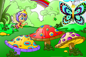 蘑菇精灵填色画