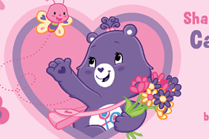 小熊采花
