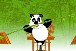国宝大熊猫走钢丝