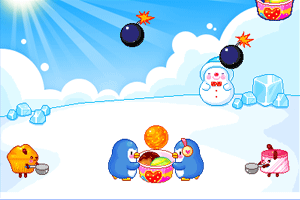 企鹅做冰雪甜点