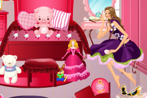 美女粉红芭比卧室