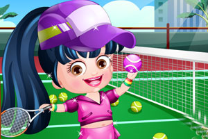 可爱宝贝的网球运动装